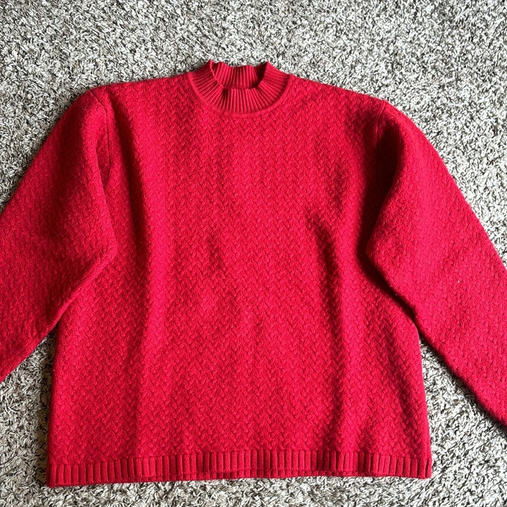 Alex Cannon Rowayton Wool Blend Red Ribbed Crew Neck Sweater Size XXL - Picture 5 of 10